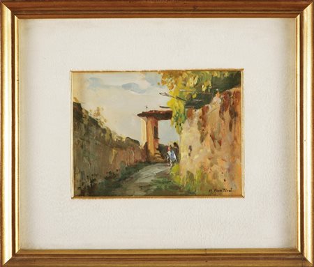 FANTINI P. Limone sul garda e dintorni. Olio su cartone pressato, cm 25x19,5....