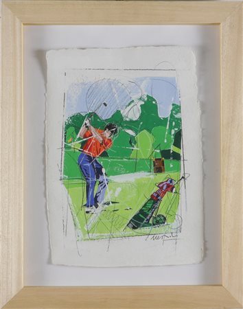 NESPOLO UGO (n. 1941) Senza titolo. Tecnica mista su carta, cm 31x45. Firma...