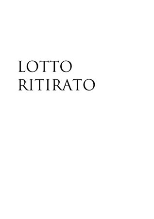 LOTTO RITIRATO