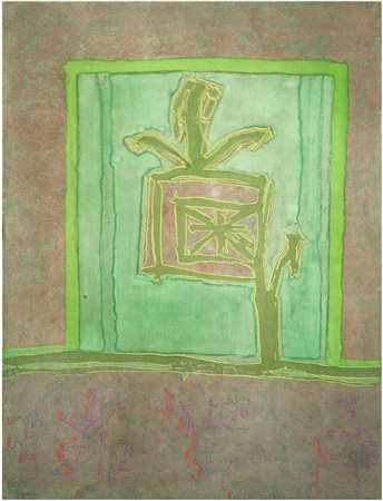 LICATA RICCARDO (n. 1929) Senza titolo. Tecnica mista su carta, cm 50x65....