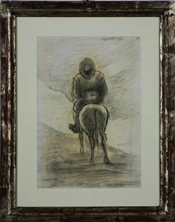 CARRA' CARLO (1881 - 1966) Cavallo. 1943 Carboncino su carta, cm 30x40. Opera...