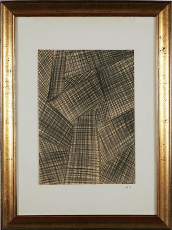 NIGRO MARIO (1917 - 1992) Spazio totale. 1956 Carboncino su carta, cm...