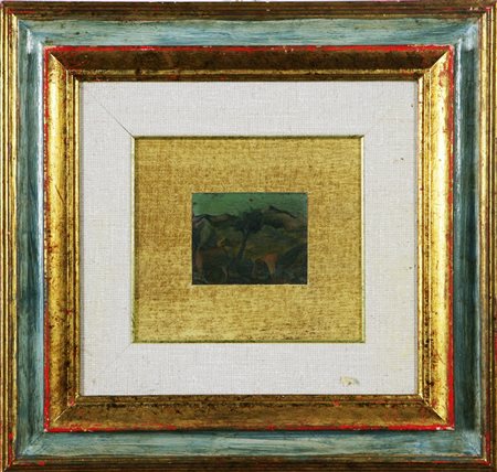 SELVA SERGIO (1919 - 1980) Pascolo. Olio su tela, cm 8x10. Provenienza:...