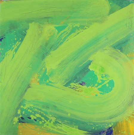 MOLINARI ANGELO (n. 1956) Puntato sull'esterno. Acrilico su tela, cm 90x90x4....