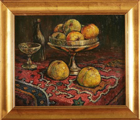 ANONIMO Natura morta. Olio su tela, cm 54,5x46.