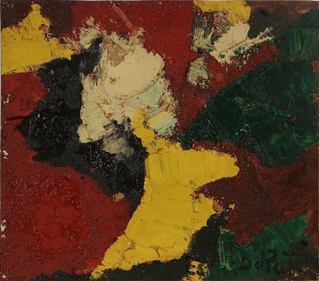 DEL PRETE JUAN (1897 - 1987) Senza titolo. Olio su compensato, cm 45x40....