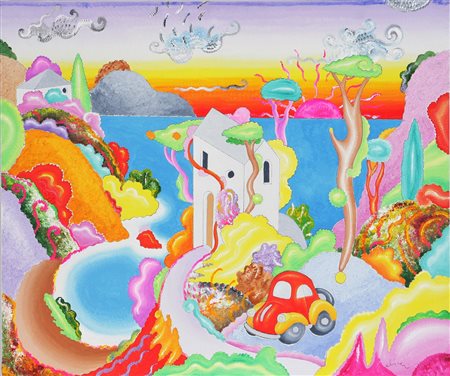 ALINARI LUCA (n. 1943) Senza titolo. Acrilico su tavola, cm 60x52. Autentica...