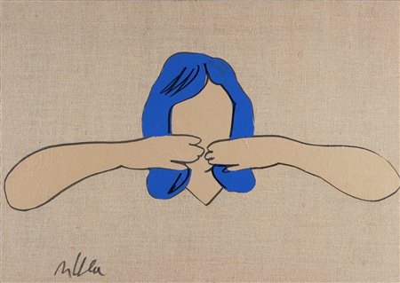 LODOLA MARCO (n. 1955) Senza titolo. Smalti su tela grezza, cm 100,5x70,5x5....