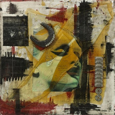 MARIONI MONICA (1972) Exupery (4). Tecnica mista su tela. Cm 50x50. Autentica...