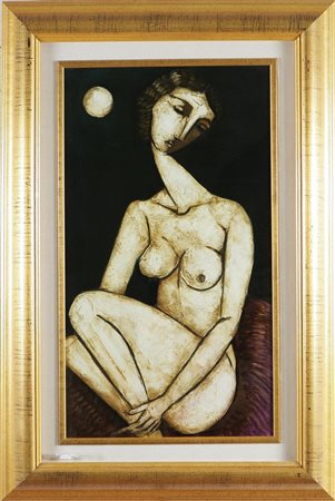 LANDI BRUNO (n. 1941) Nudo. 1998 Olio su tela, cm 40x70. Opera archiviata...