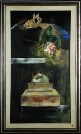 FIESCHI GIANNETTO (1921 - 2010) Sostituzione di un simulacro. Olio su tela,...