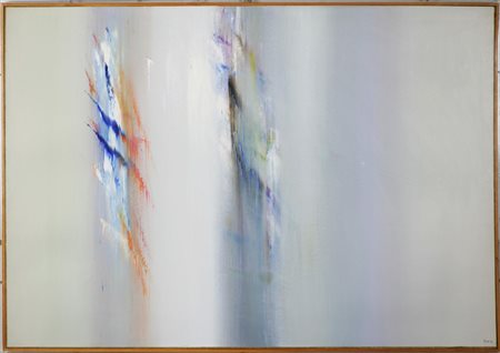 FINZI ENNIO (n. 1931) Senza titolo. Olio su cartoncino, cm 100x70. Opera...