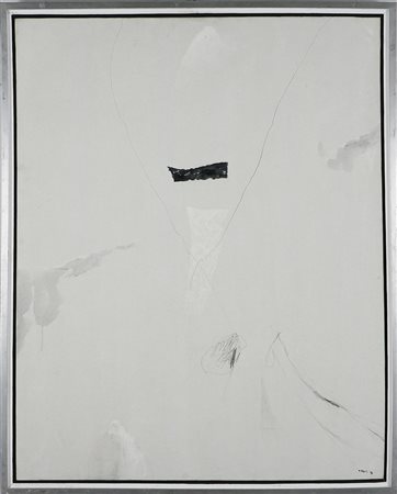 RACITI MARIO (n. 1934) Presenze assenze. 1973 Olio su tela, cm 80x100....