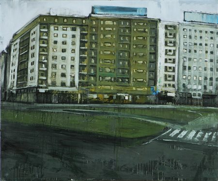 ALIOTO MASSIMILIANO (n. 1972) Milano a colori. 2006 Olio su tela, cm 120x100....