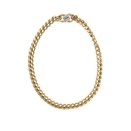 Pomellato Collana in oro bicolore 18kt con chiusura decorata da diamanti...