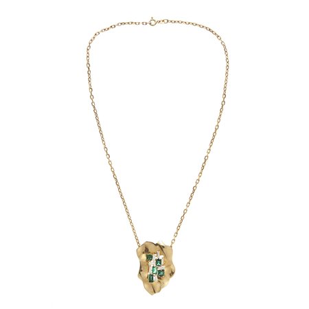 Collana in oro giallo 18kt Maglia a ovali, con centrale stilizzato in...