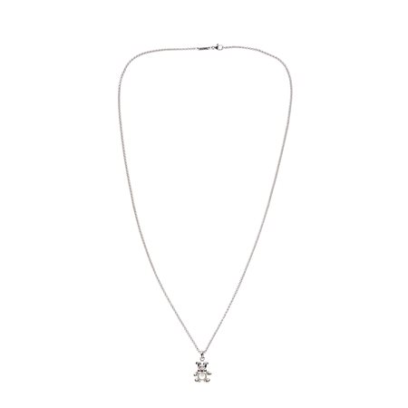 Chopard Collana in oro bianco 18kt, diamanti, rubino e zaffiri, con pendente...