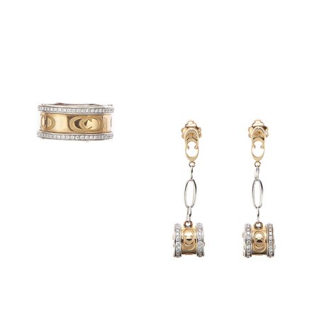 Chimento Demi parure in oro bicolore 18kt, composta da anello e coppia di...