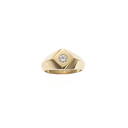 Cartier Anello in oro giallo 18kt e diamante taglio brillante di 0,25 ct...