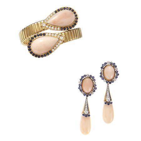 Demi parure in oro bicolore 18kt Composta da bracciale e coppia di orecchini...