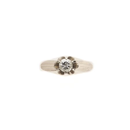 Anello da uomo in oro bianco 18kt Con diamante taglio brillante di 0,50 ct...