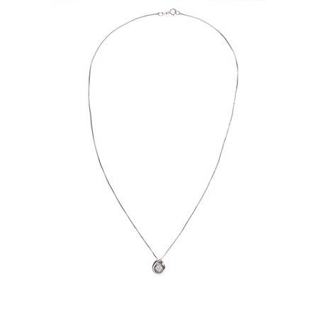 Pendente in oro bianco 18kt Con diamante taglio brillante di 0,30 ct circa...