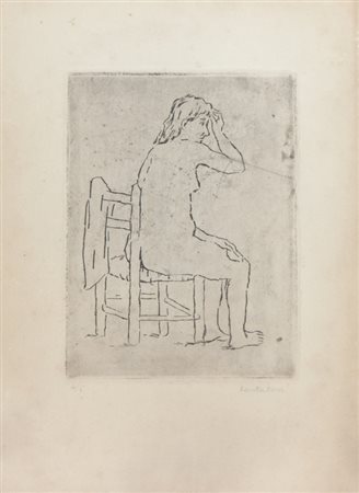 DOMENICO CANTATORE (1906-1998) Senza titoloacquaforte cm 35x25firmato in...