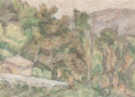 CRISTOFORO DE AMICIS (1902-1987) La cappelletta 1971olio su tela cm...