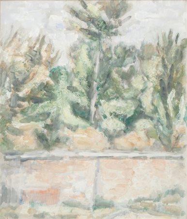 CRISTOFORO DE AMICIS (1902-1987) Il muretto dell'aia 1953olio su tela cm...