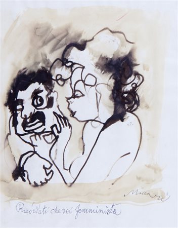 MINO MACCARI (1898-1989) Ricordati che sei femministatecnica mista su carta...