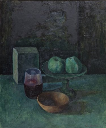 SERGIO BONFANTINI (1910-1989) Natura morta 1966olio su tavola cm 70x60firmato...