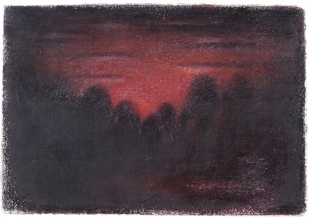 FRANCO RASMA (1948-) Rosso di sera 1987pastello su carta cm 33x47firmato...