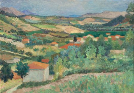 ONOFRIO MARTINELLI (1900-1966) Paesaggio d'Abruzzo 1941olio su tavola cm...