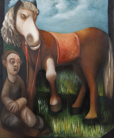 CLAUDIO MARTINENGO (1946-) Senza titolo 1995olio su tela cm 169x139firmato e...