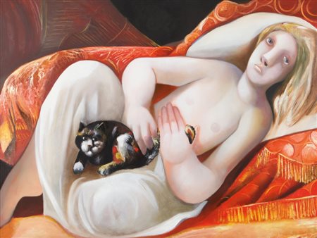 CLAUDIO MARTINENGO (1946-) Senza titolo 1996olio su tela cm 90x120firmato e...