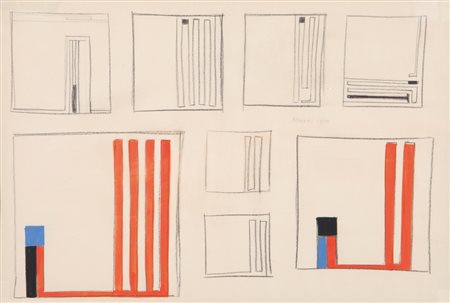 BRUNO MUNARI (1907-1998) Schizzi di negativi-positivi 1950matita su carta cm...