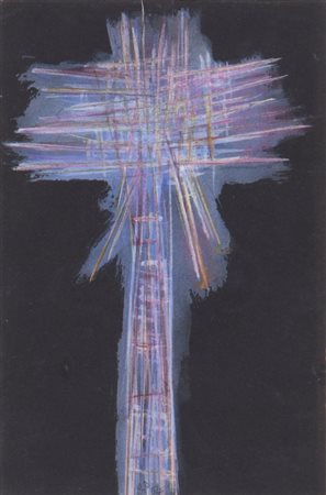 ACHILLE PERILLI (1927-) Senza titolo 1954pastelli e tempera su carta cm...