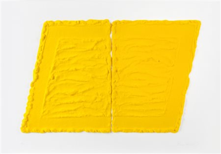 PINO PINELLI (1938-) Pittura gialla 2006tecnica mista su tavola cm 60x85...