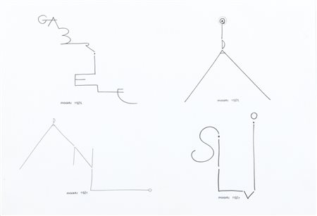 BRUNO MUNARI (1907-1998) Senza titolo 1981china su carta cm 22 8x33firmato e...
