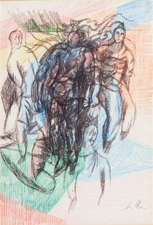 SANDRO CHIA (1946-) Disegno 1997tecnica mista su carta cm 40x30firmato in...