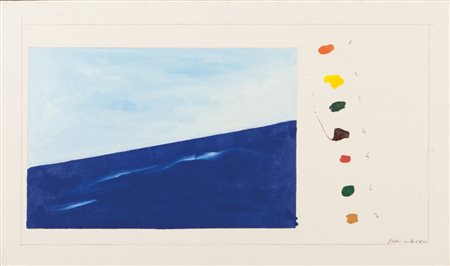 FRANCO ANGELI (1935-1988) Contando 1971tecnica mista su tela cm 60x100firmato...