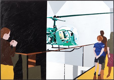 UGO NESPOLO (1941-) Design and Momaacrilico su tavola cm 70x100firmato in...