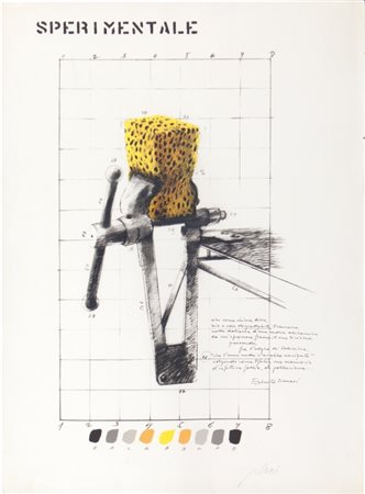 FABRIZIO PLESSI (1940-) Sperimentale (anni '70)tecnica mista su carta cm...