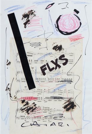 GIUSEPPE CHIARI (1926-2007) Senza titolotecnica mista e spartito su carta cm...