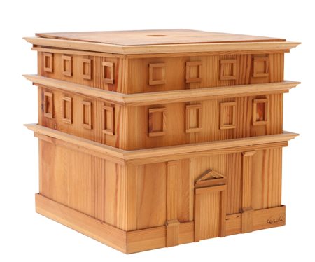 MARIO CEROLI (1938-) Senza titololegno cm 28 5x31x31firmato in basso a...