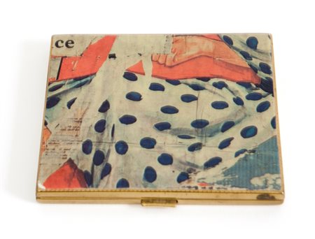 MIMMO ROTELLA (1918-2006) Portasigaretteottone 9x10x1firmato...