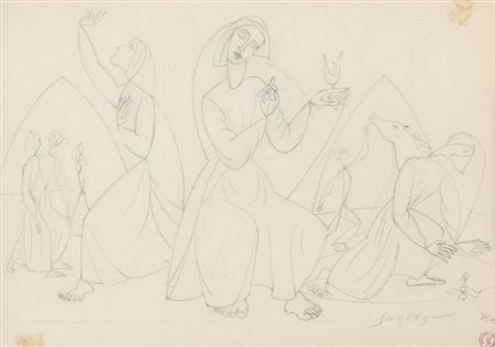 LEOPOLD SURVAGE (1879-1968) Senza titolo 1943matita su carta cm 19x27...