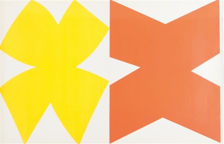 KELLY ELLSWORTH (1923-2015) Senza titolooffset cm 38x56firmato sul retro con...