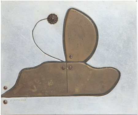 PEBWORTH CHARLES (1926-2019) And then you see 1969rilievo in metallo cm 12...