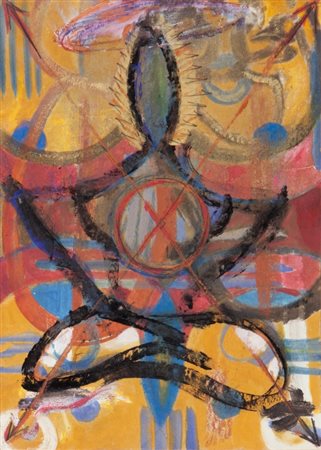 BRUNO CECCOBELLI (1952-) Centrate in te tecnica mista su cartone cm...